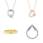 Build Your Own Couple Set: Omega and Omega Heart necklaces, Crown ring and Theta bracelet